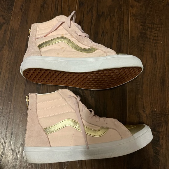 Vans Metallic Toe Sk8-Hi Zip Heavenly Pink & Gold Girls Shoes - Pink - 7 - Picture 7 of 7